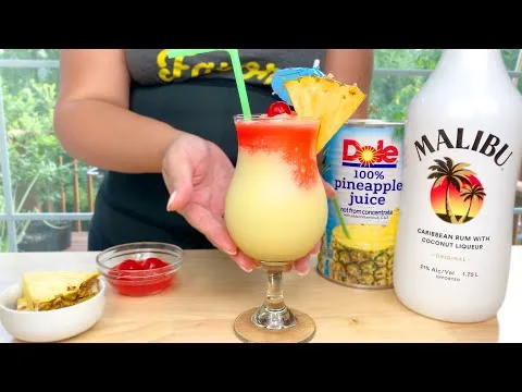 Como hacer piña colada con malibu