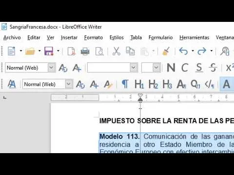 Sangria francesa libreoffice